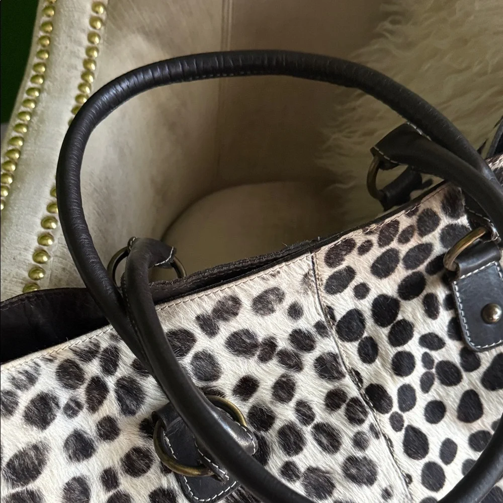 Boden Black and Cream Animal Print Tote - Picture 3 of 14